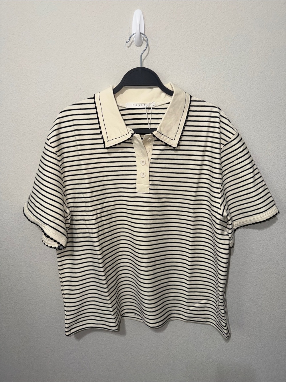 Relaxed fit Polo Tee with Black Trim